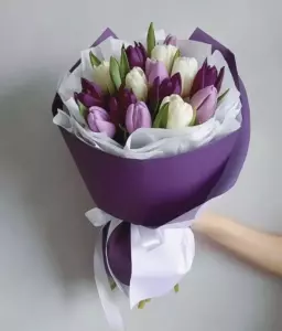 Photo of bouquet "Bouquet 15 Red Tulips Paper Wrapping “Crimson Murmurs” Phuket" — Phuket - Flowers Delivery Flowers Place, photo 1 of 1