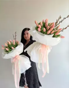 Photo of bouquet "Bouquet 51 Tulips Paper Wrapping “Silent Bloom” Phuket" — Phuket - Flowers Delivery Flowers Place, photo 1 of 1