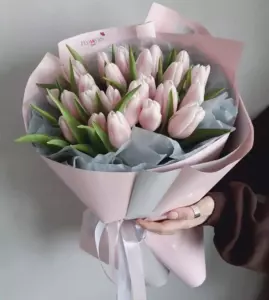 Photo of bouquet "Bouquet 25 Pink Tulips “Veil of Morning” Phuket" — Phuket - Flowers Delivery Flowers Place, photo 1 of 1