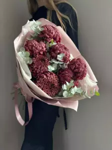 Photo of bouquet "Bouquet 7 Pink White Chrysanthemums Whispering Petals Phuket" — Phuket - Flowers Delivery Flowers Place, photo 1 of 1