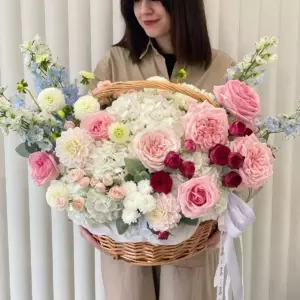 Photo of bouquet "Arrangement Peony Rose 20 Dahlia 10 Hydrangea 9 “Blush Reverie” Phuket" — Phuket - Flowers Delivery Flowers Place, photo 1 of 1