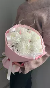 Photo of bouquet "Bouquet 7 Champagne Pink Chrysanthemums Whispering Dawn Phuket" — Phuket - Flowers Delivery Flowers Place, photo 1 of 1