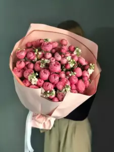 Photo of bouquet "Bouquet Peony Rose 27 Matthiola 9 Miranda “Desert Whisper” Tulum" — Flower Delivery in Tulum – Flowers Place, photo 1 of 1